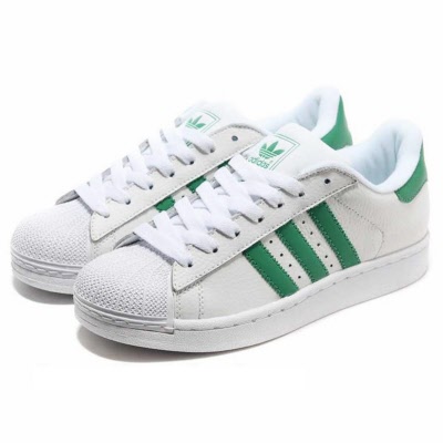 Adidas Superstar 2. WHITE-Green. Sizes 