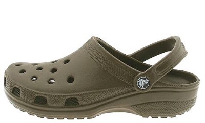 BROWN. Sizes: 12.5 | Crocs classic taupe